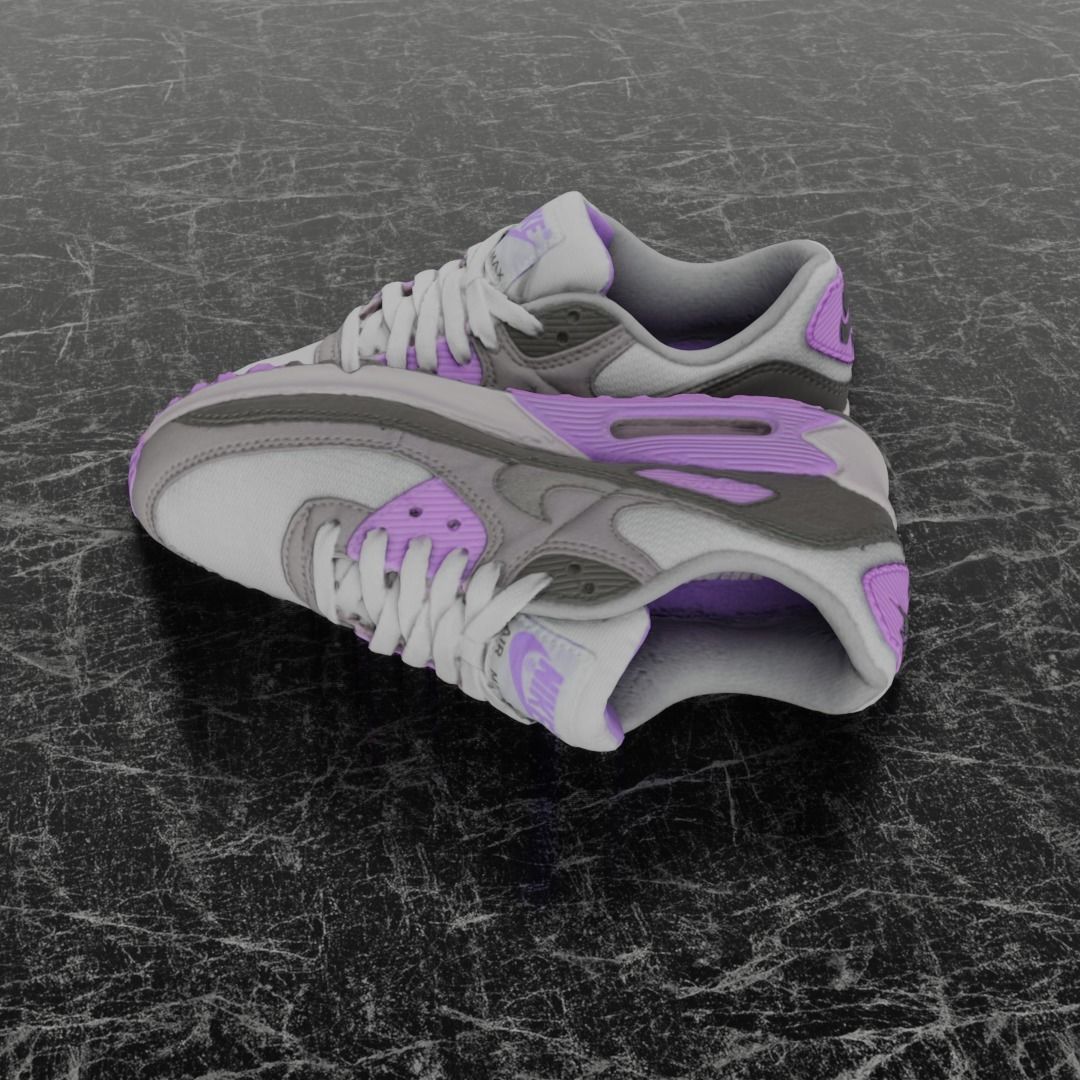 NIKE AIR MAX 3D SHOES - PUPRLE Low-poly 3D model_7