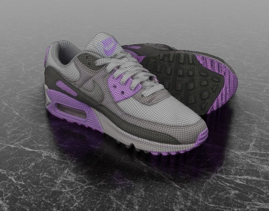 NIKE AIR MAX 3D SHOES - PUPRLE Low-poly 3D model_10
