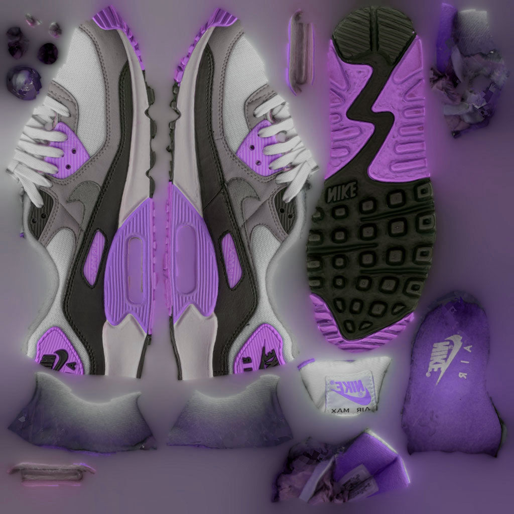 NIKE AIR MAX 3D SHOES - PUPRLE Low-poly 3D model_12