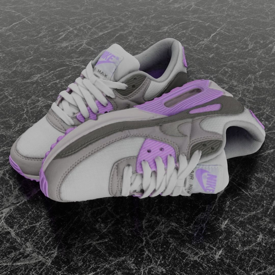 NIKE AIR MAX 3D SHOES - PUPRLE Low-poly 3D model_1