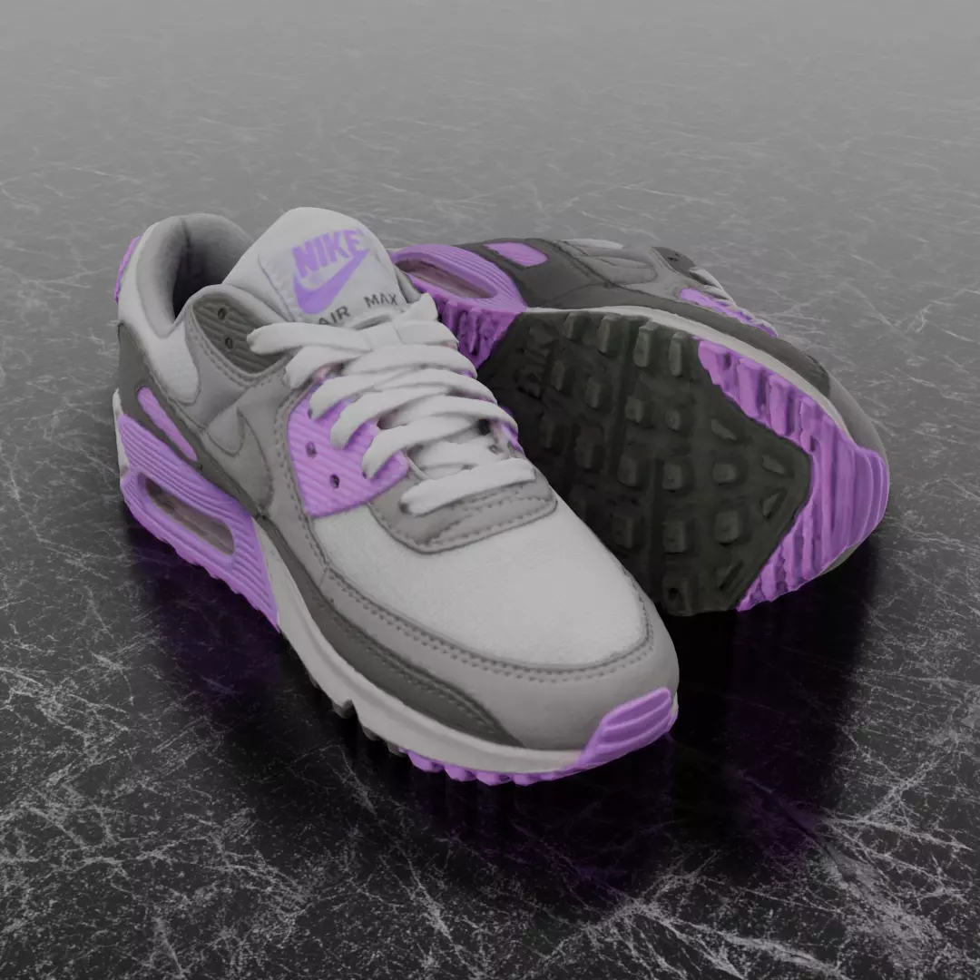 NIKE AIR MAX 3D SHOES - PUPRLE Low-poly 3D model_0