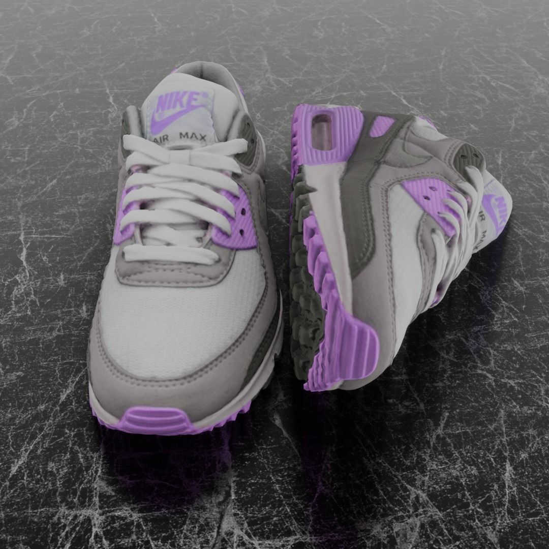 NIKE AIR MAX 3D SHOES - PUPRLE Low-poly 3D model_2