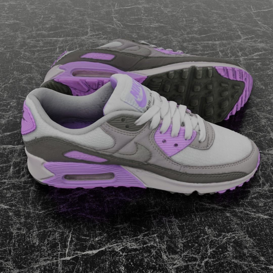 NIKE AIR MAX 3D SHOES - PUPRLE Low-poly 3D model_4