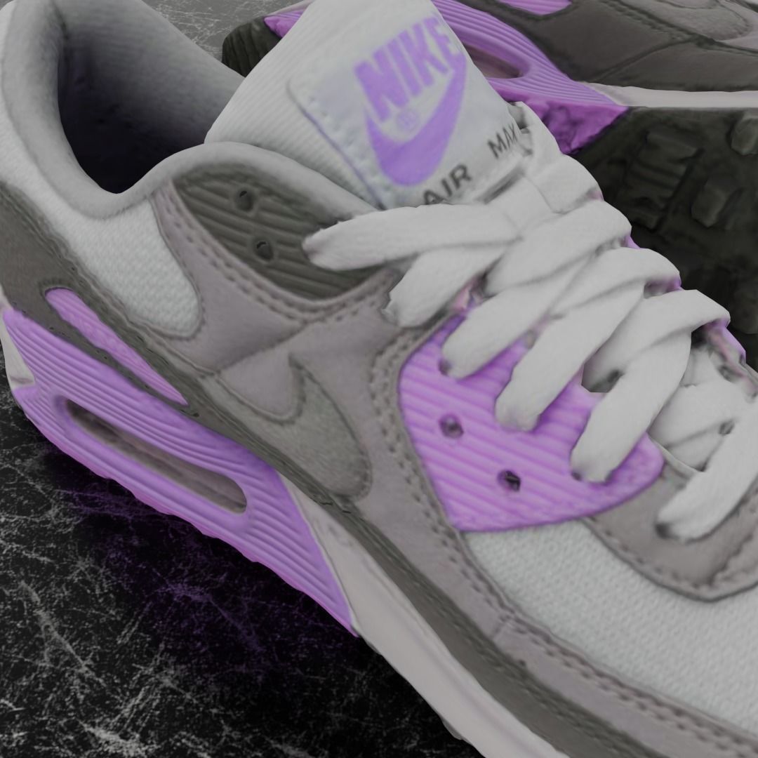 NIKE AIR MAX 3D SHOES - PUPRLE Low-poly 3D model_9