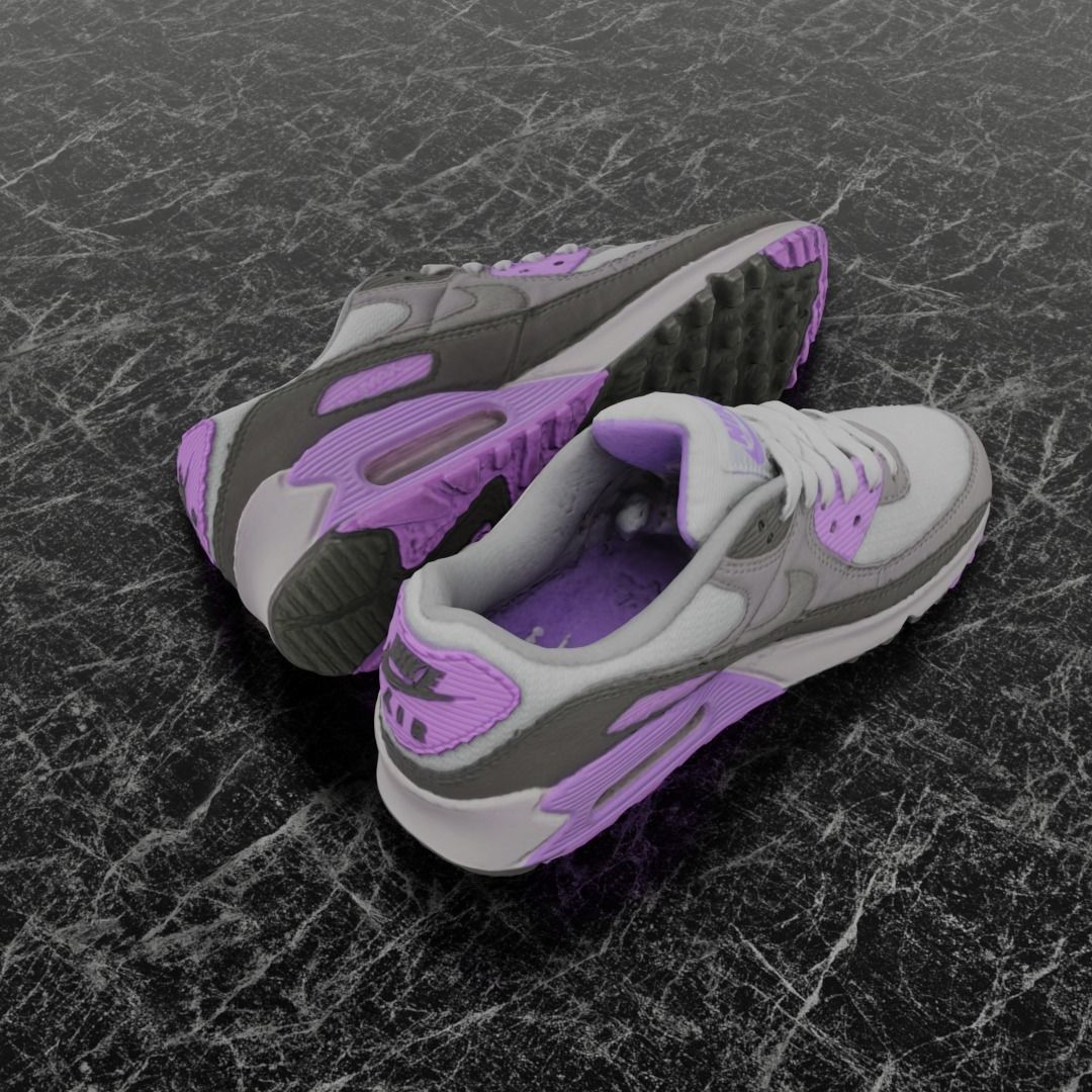 NIKE AIR MAX 3D SHOES - PUPRLE Low-poly 3D model_5