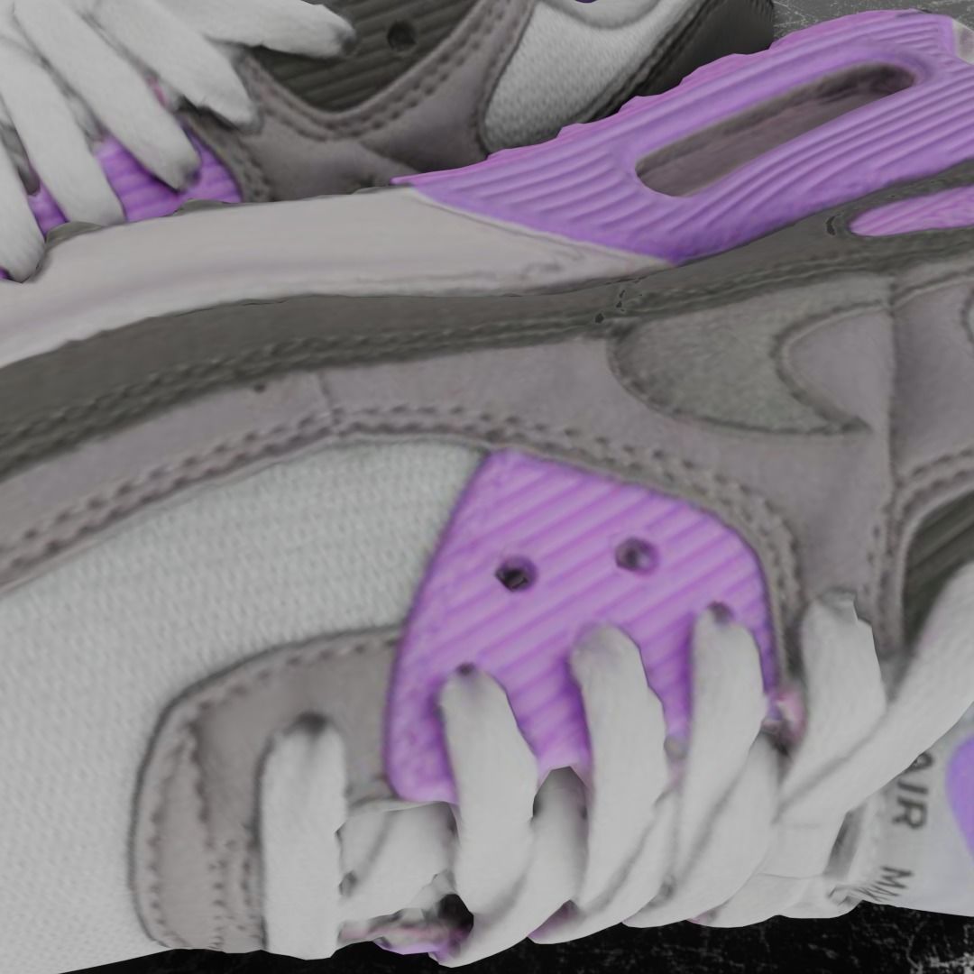 NIKE AIR MAX 3D SHOES - PUPRLE Low-poly 3D model_8