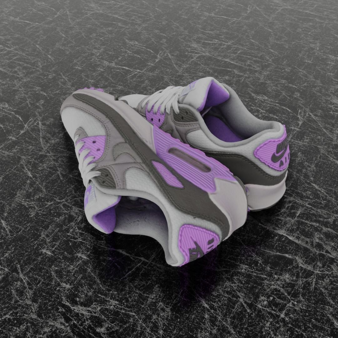 NIKE AIR MAX 3D SHOES - PUPRLE Low-poly 3D model_6