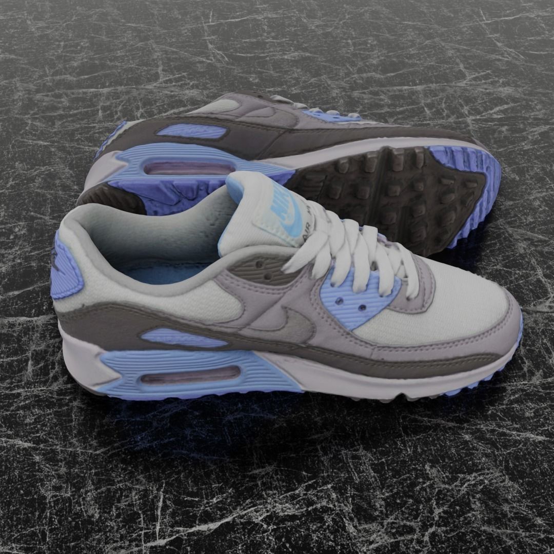 NIKE AIR MAX 3D SHOES - BLUE Low-poly 3D model_4