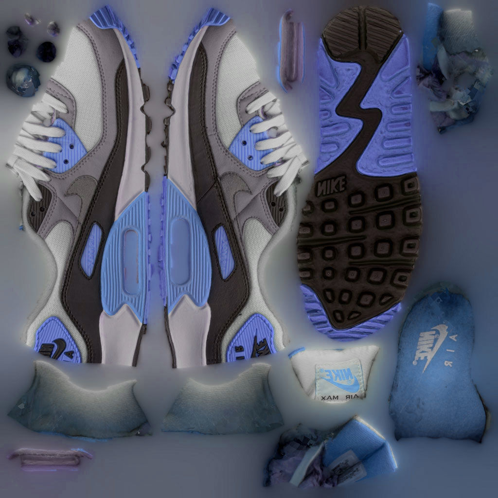 NIKE AIR MAX 3D SHOES - BLUE Low-poly 3D model_10