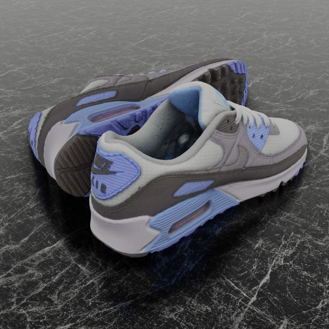 NIKE AIR MAX 3D SHOES - BLUE Low-poly 3D model_5
