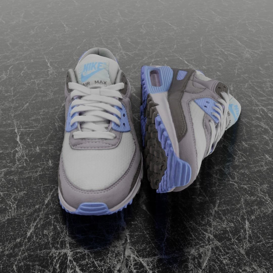 NIKE AIR MAX 3D SHOES - BLUE Low-poly 3D model_2