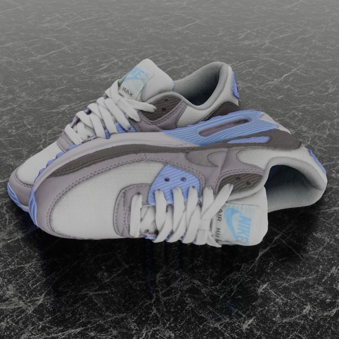 NIKE AIR MAX 3D SHOES - BLUE Low-poly 3D model_1