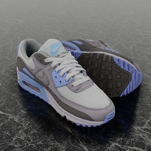 NIKE AIR MAX 3D SHOES - BLUE Low-poly 3D model