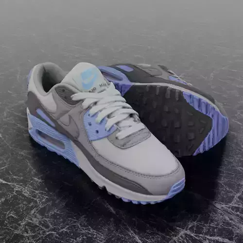 NIKE AIR MAX 3D SHOES - BLUE Low-poly 3D model