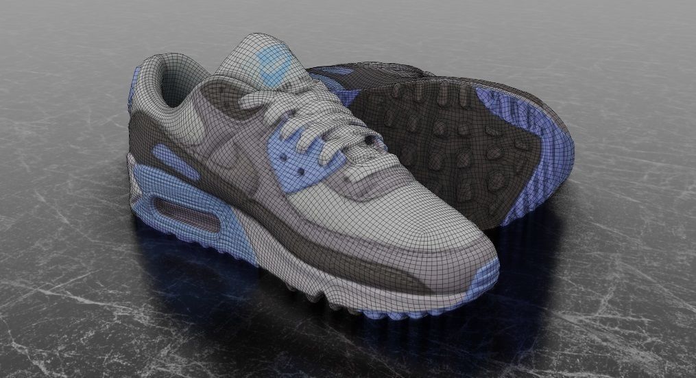 NIKE AIR MAX 3D SHOES - BLUE Low-poly 3D model_12