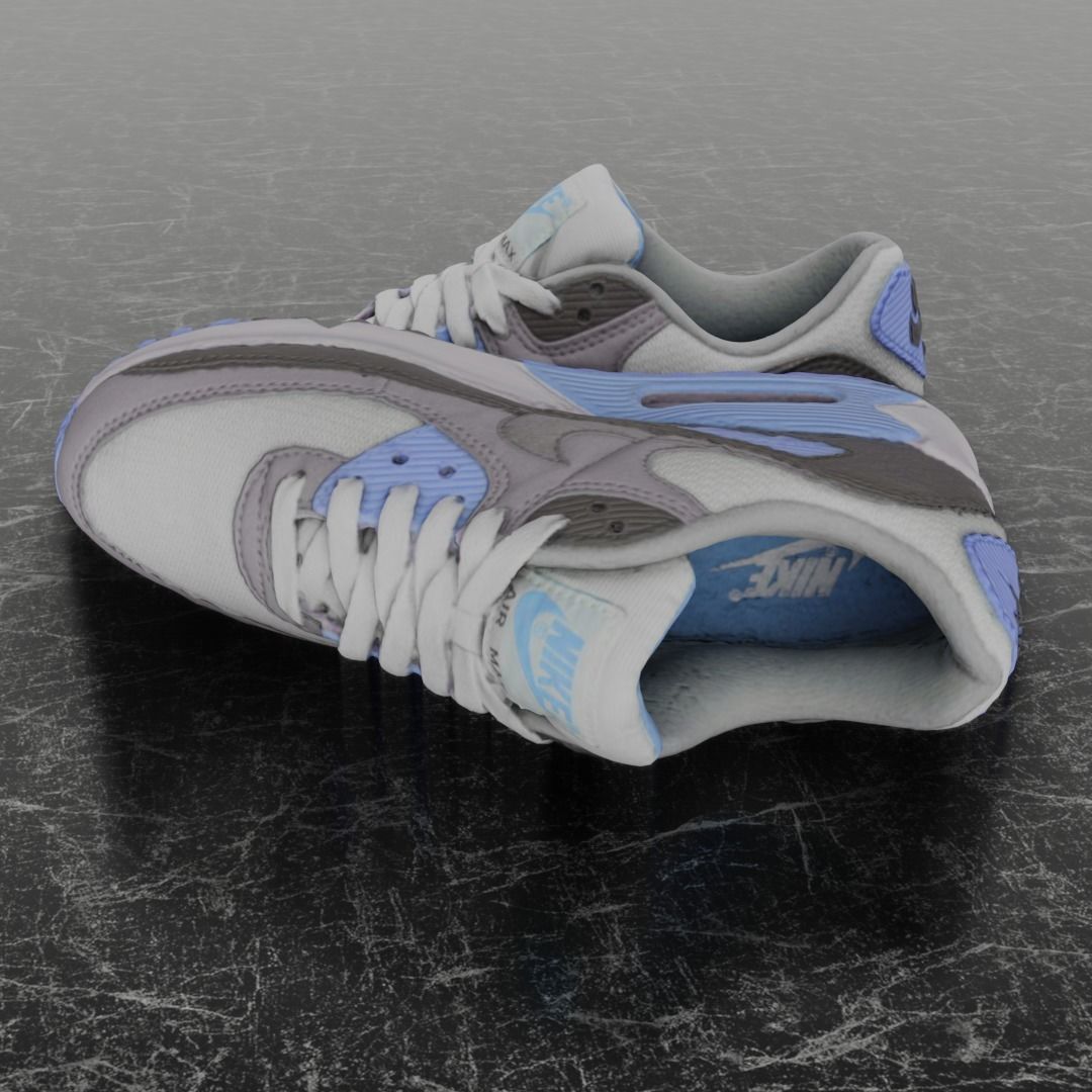 NIKE AIR MAX 3D SHOES - BLUE Low-poly 3D model_7