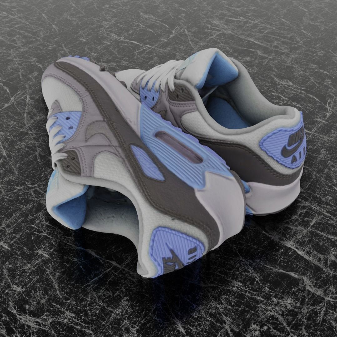 NIKE AIR MAX 3D SHOES - BLUE Low-poly 3D model_6
