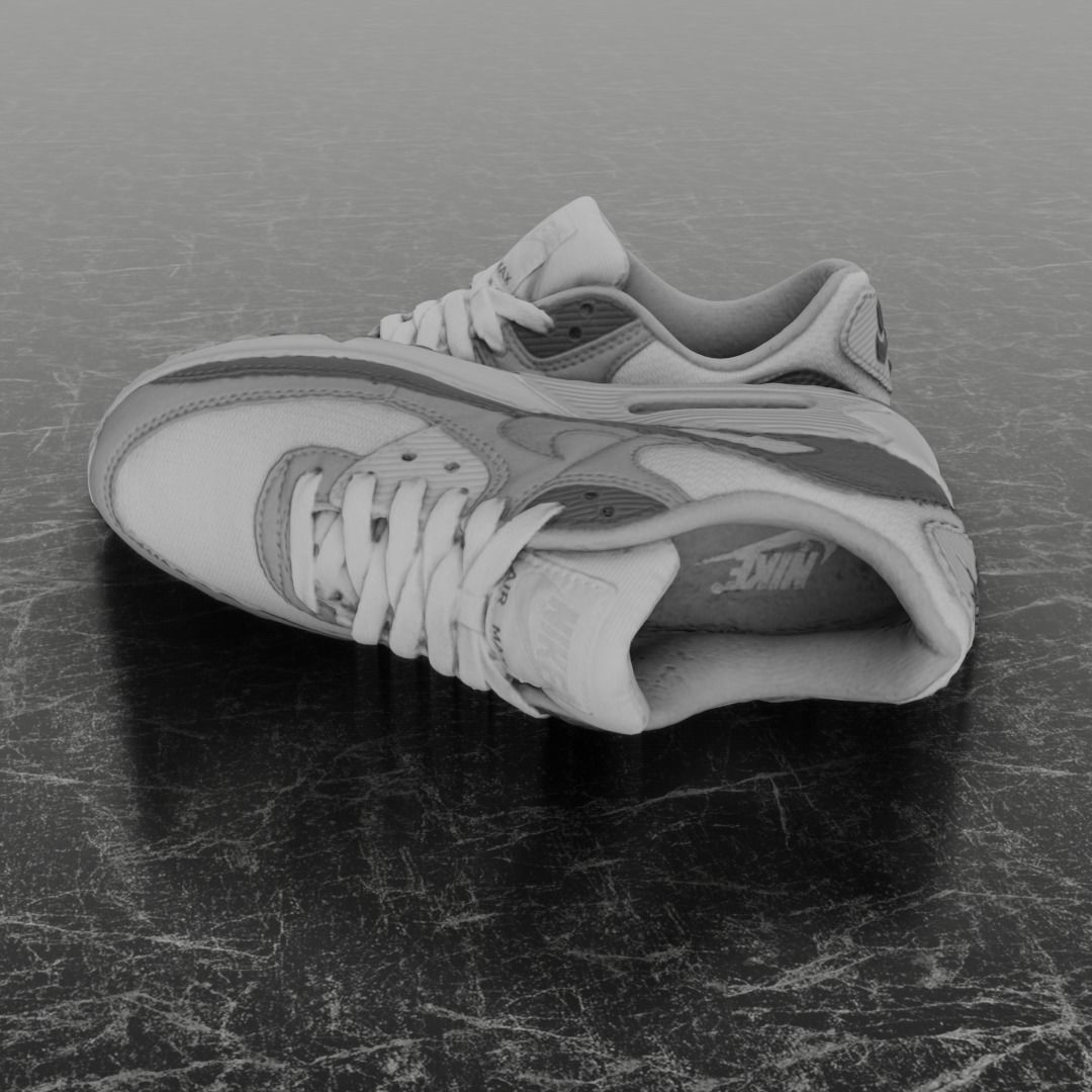 NIKE AIR MAX 3D SHOES - GREY Low-poly 3D model_7