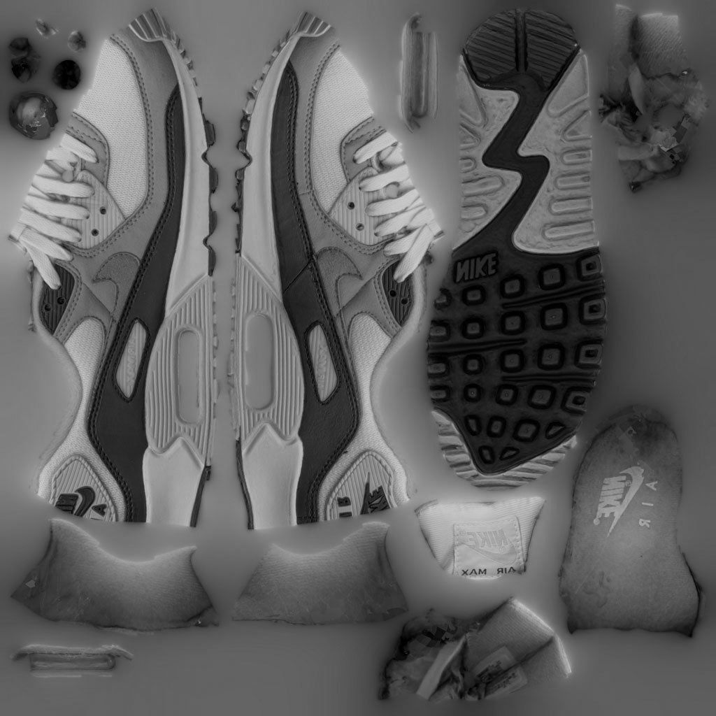 NIKE AIR MAX 3D SHOES - GREY Low-poly 3D model_12