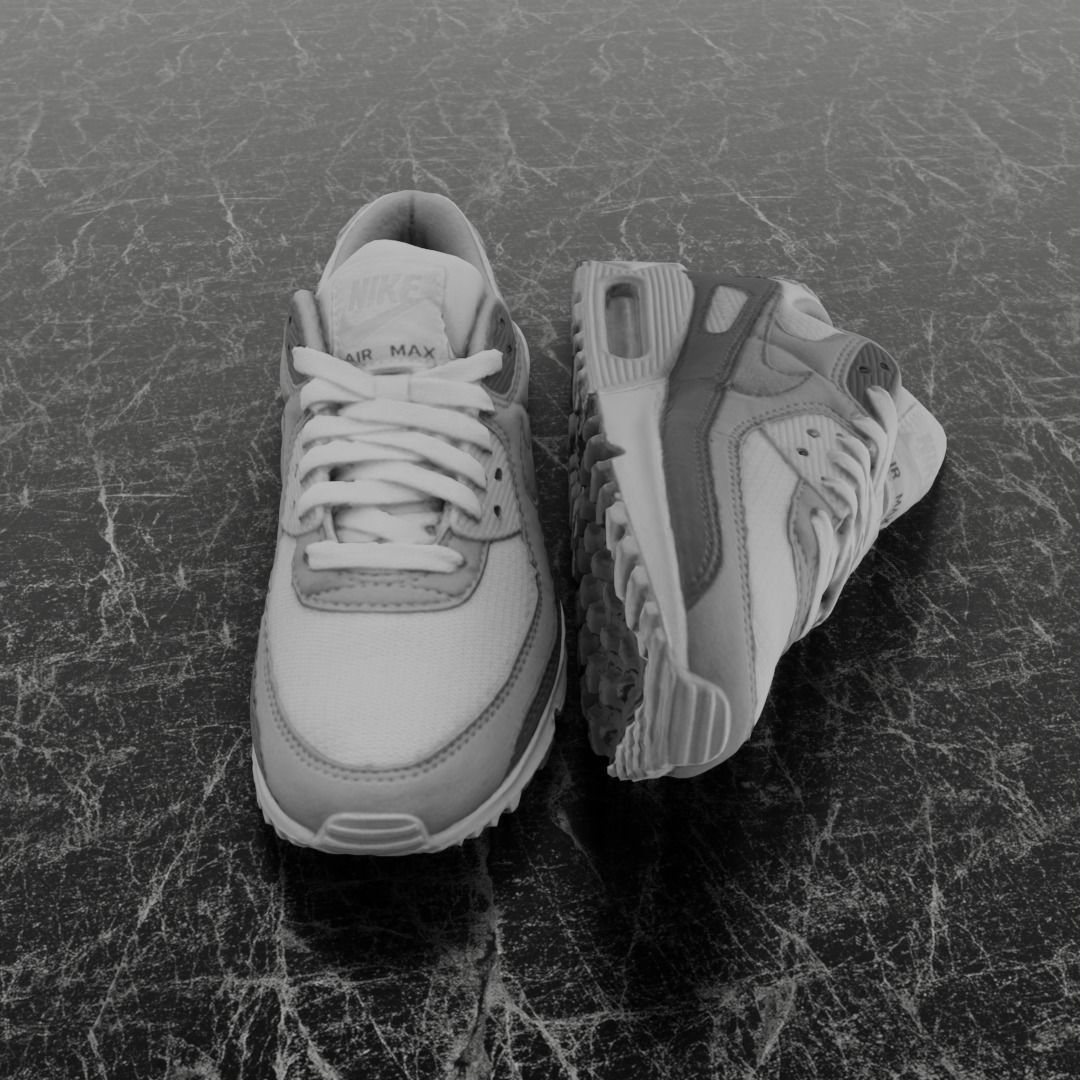NIKE AIR MAX 3D SHOES - GREY Low-poly 3D model_2