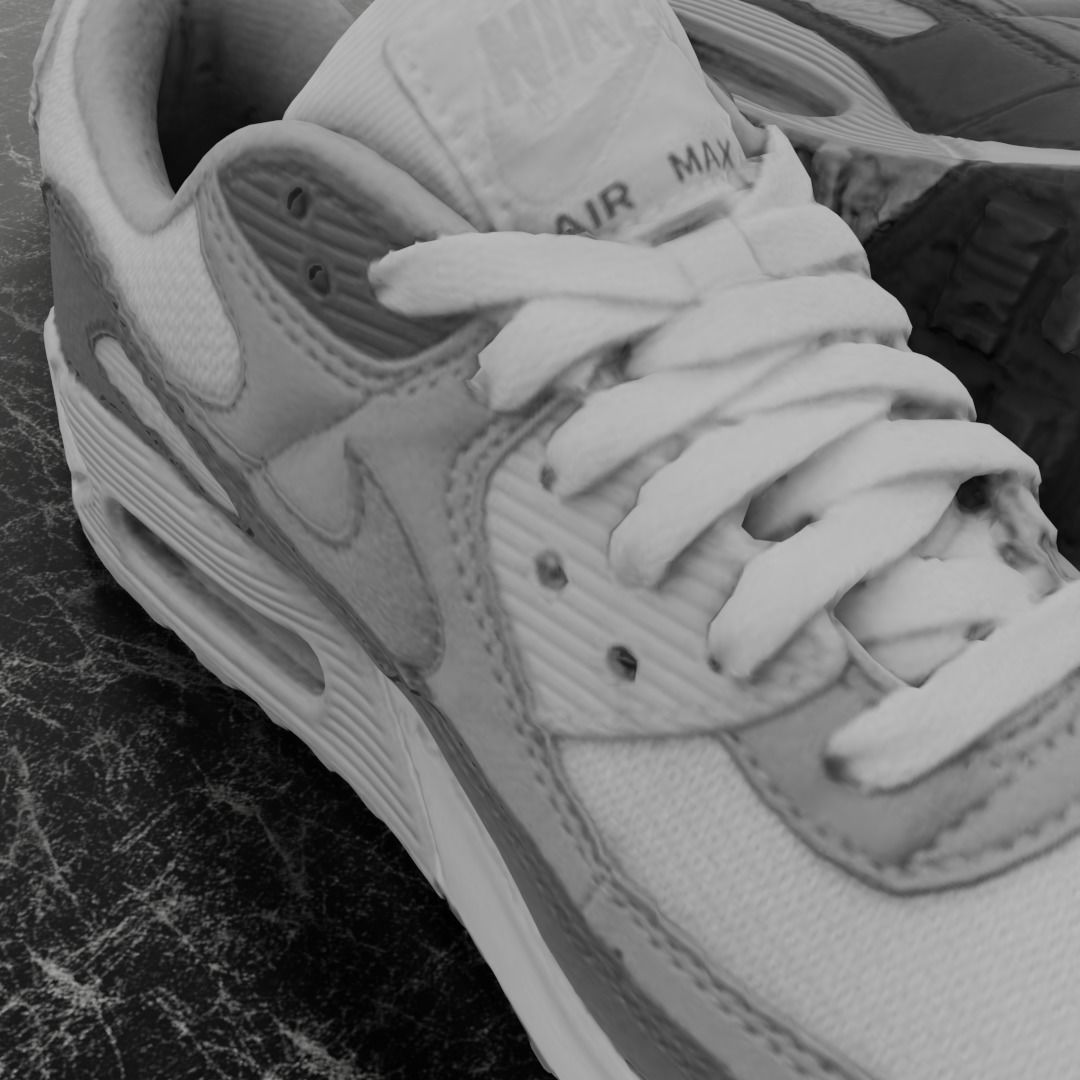NIKE AIR MAX 3D SHOES - GREY Low-poly 3D model_9