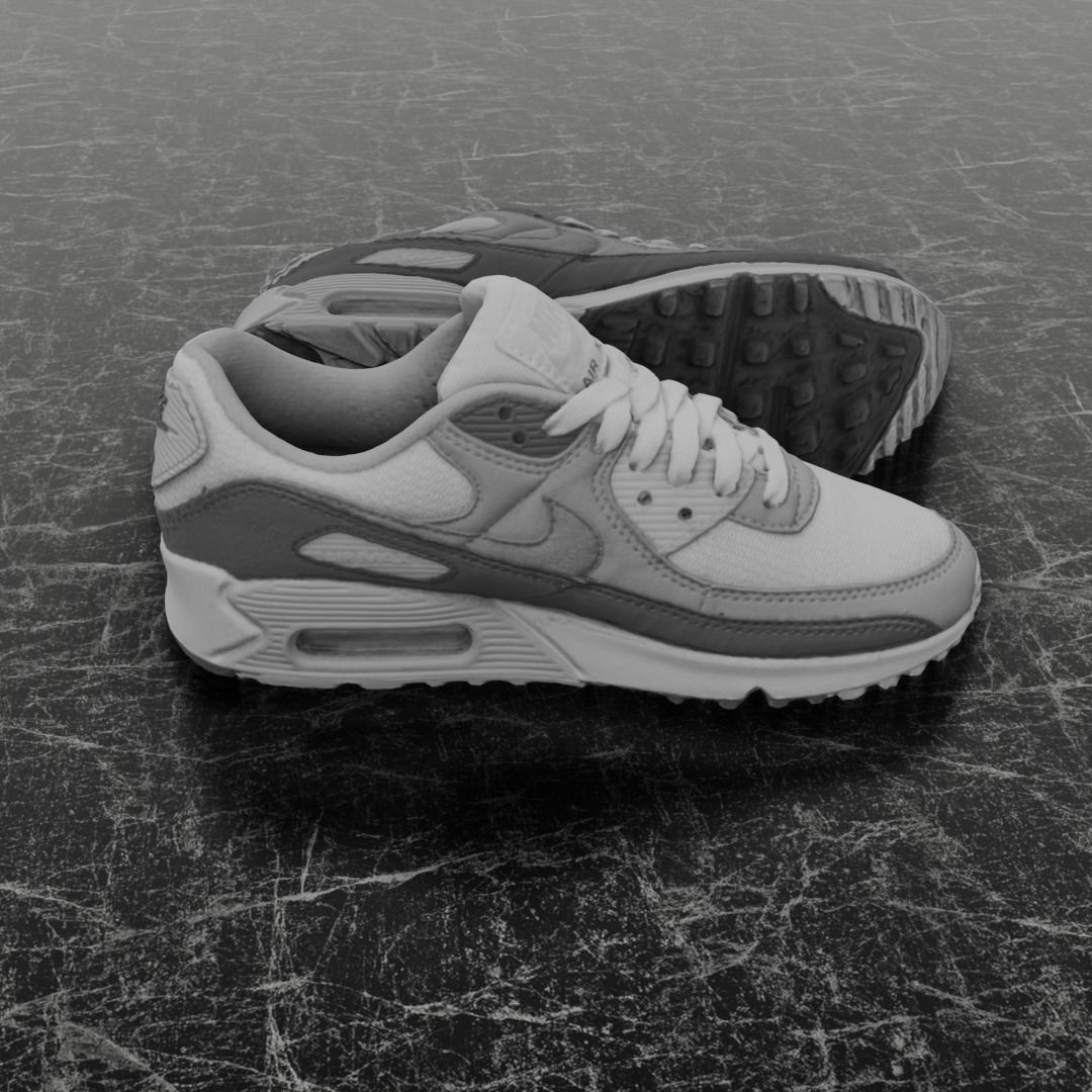 NIKE AIR MAX 3D SHOES - GREY Low-poly 3D model_4