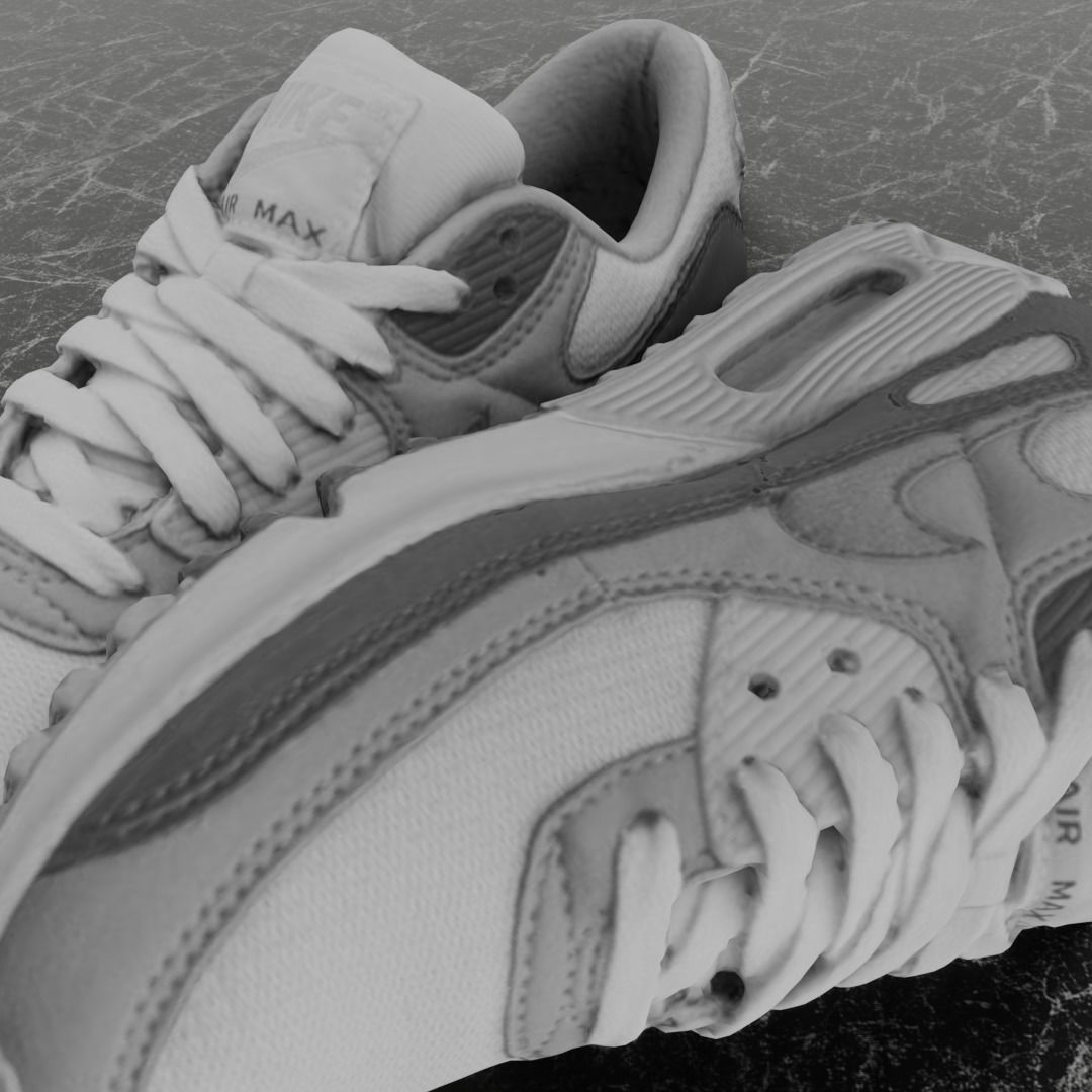NIKE AIR MAX 3D SHOES - GREY Low-poly 3D model_8