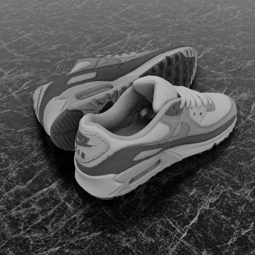 NIKE AIR MAX 3D SHOES - GREY Low-poly 3D model_5