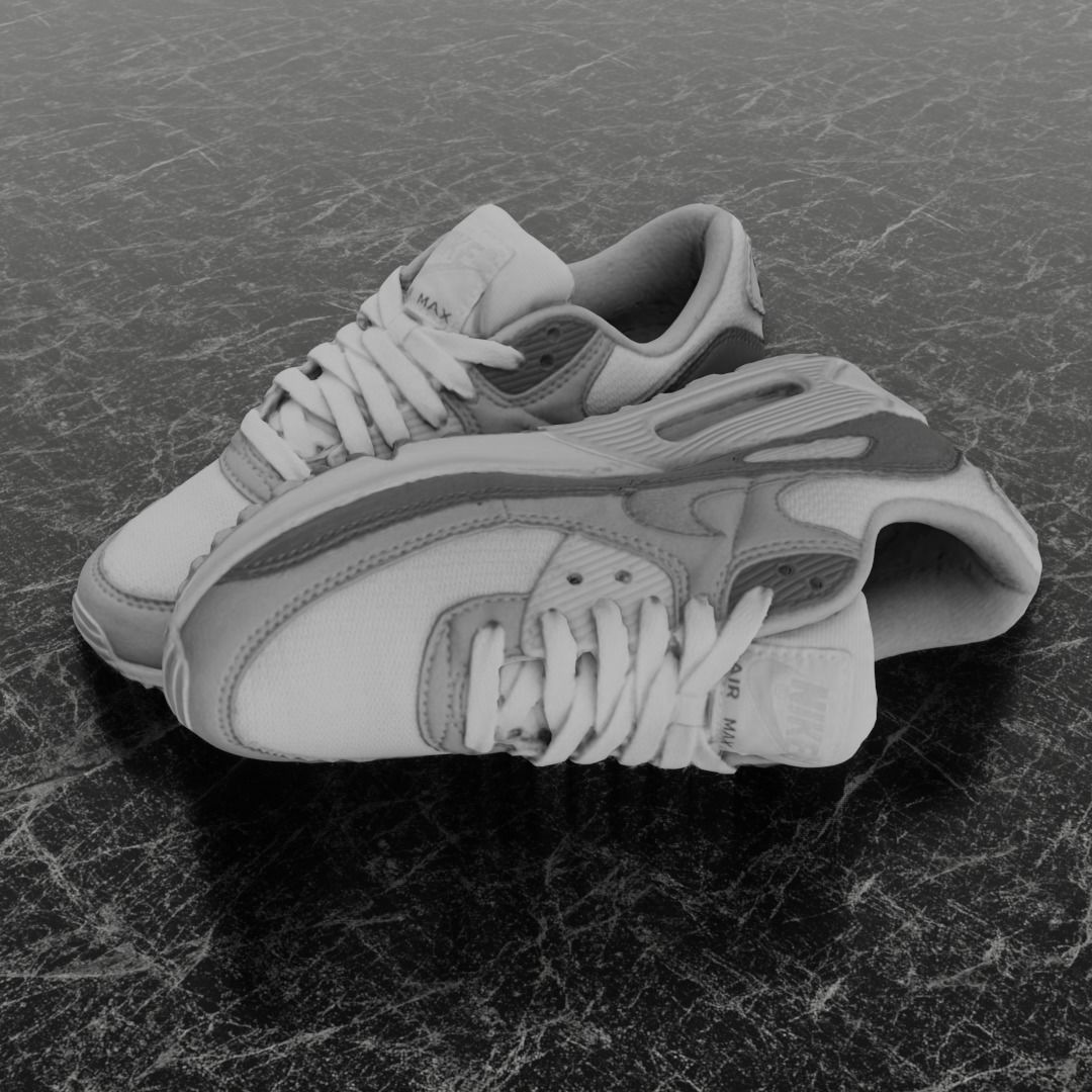 NIKE AIR MAX 3D SHOES - GREY Low-poly 3D model_1