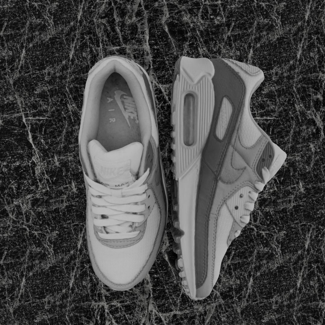 NIKE AIR MAX 3D SHOES - GREY Low-poly 3D model_3