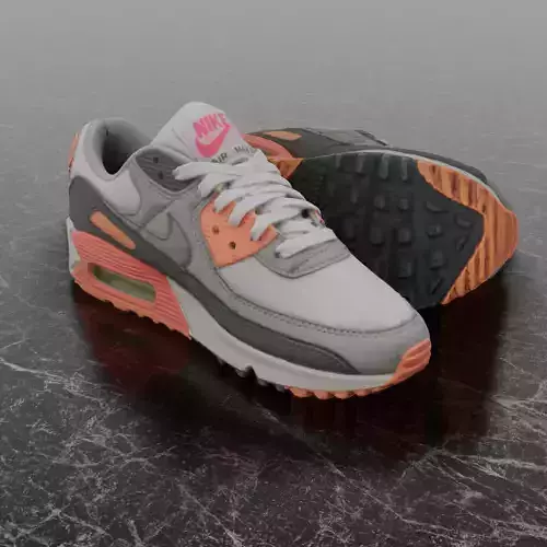NIKE AIR MAX 3D SHOES - ORANGE Low-poly 3D model