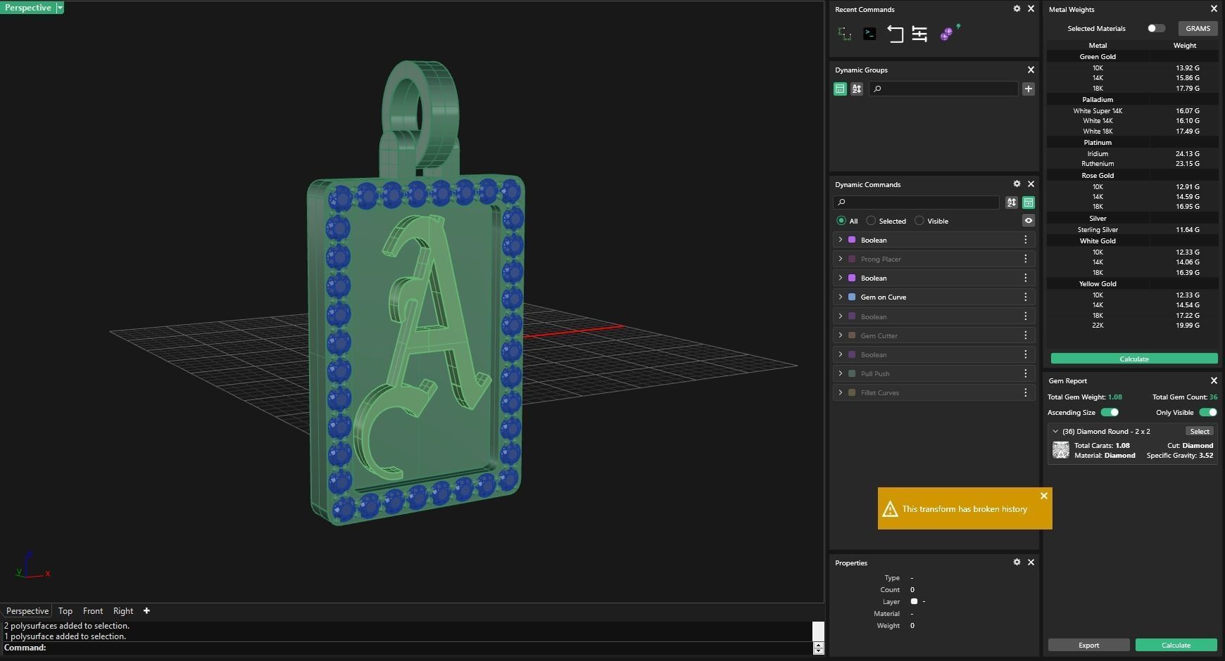 old English letter pendent with diamonds  3D print model_5