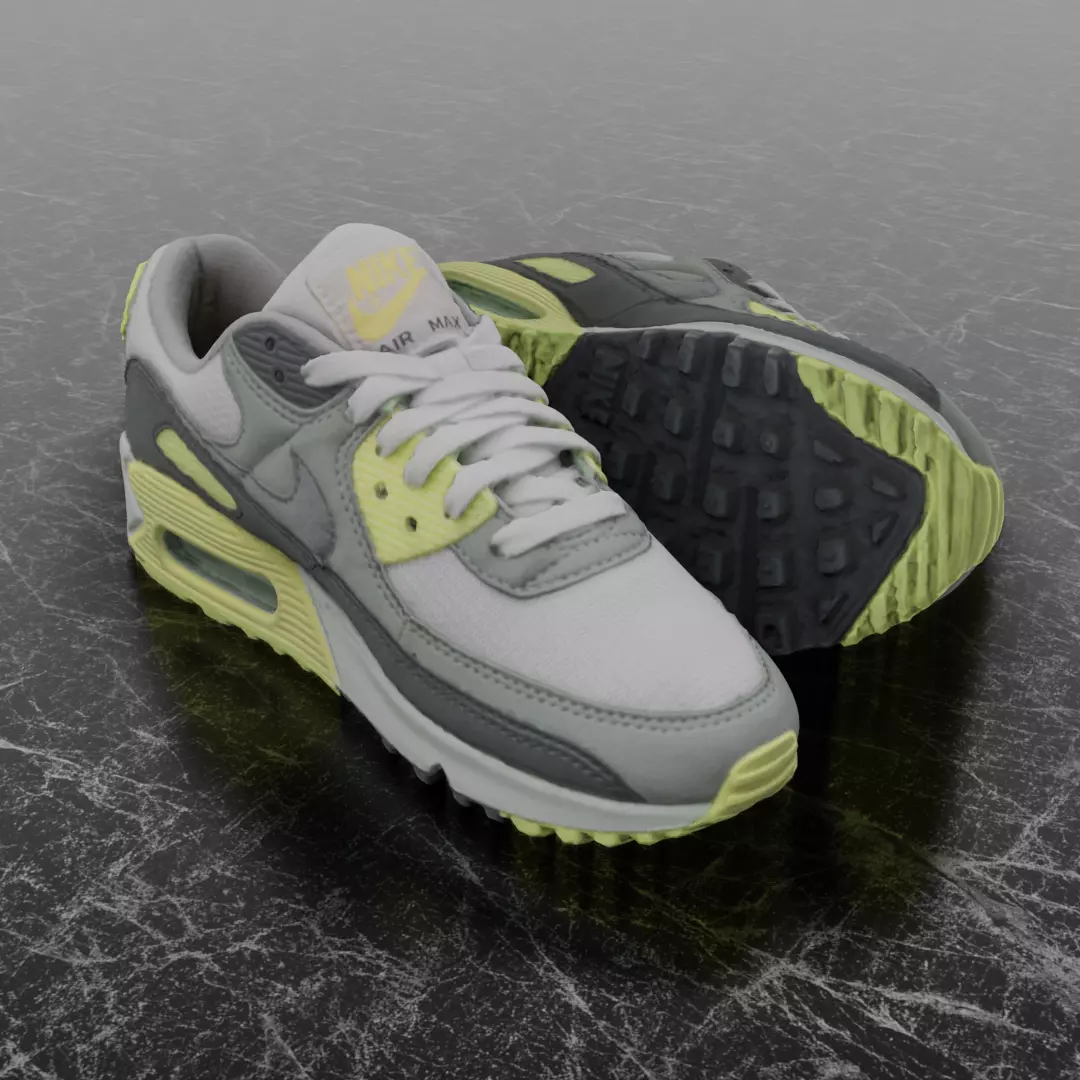 NIKE AIR MAX 3D SHOES - YELLOW Low-poly 3D model