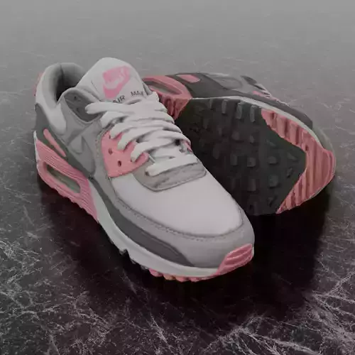 NIKE AIR MAX 3D SHOES - PINK Low-poly 3D model