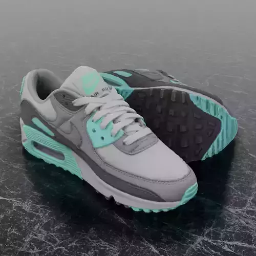 NIKE AIR MAX 3D SHOES - TURQUOISE Low-poly 3D model