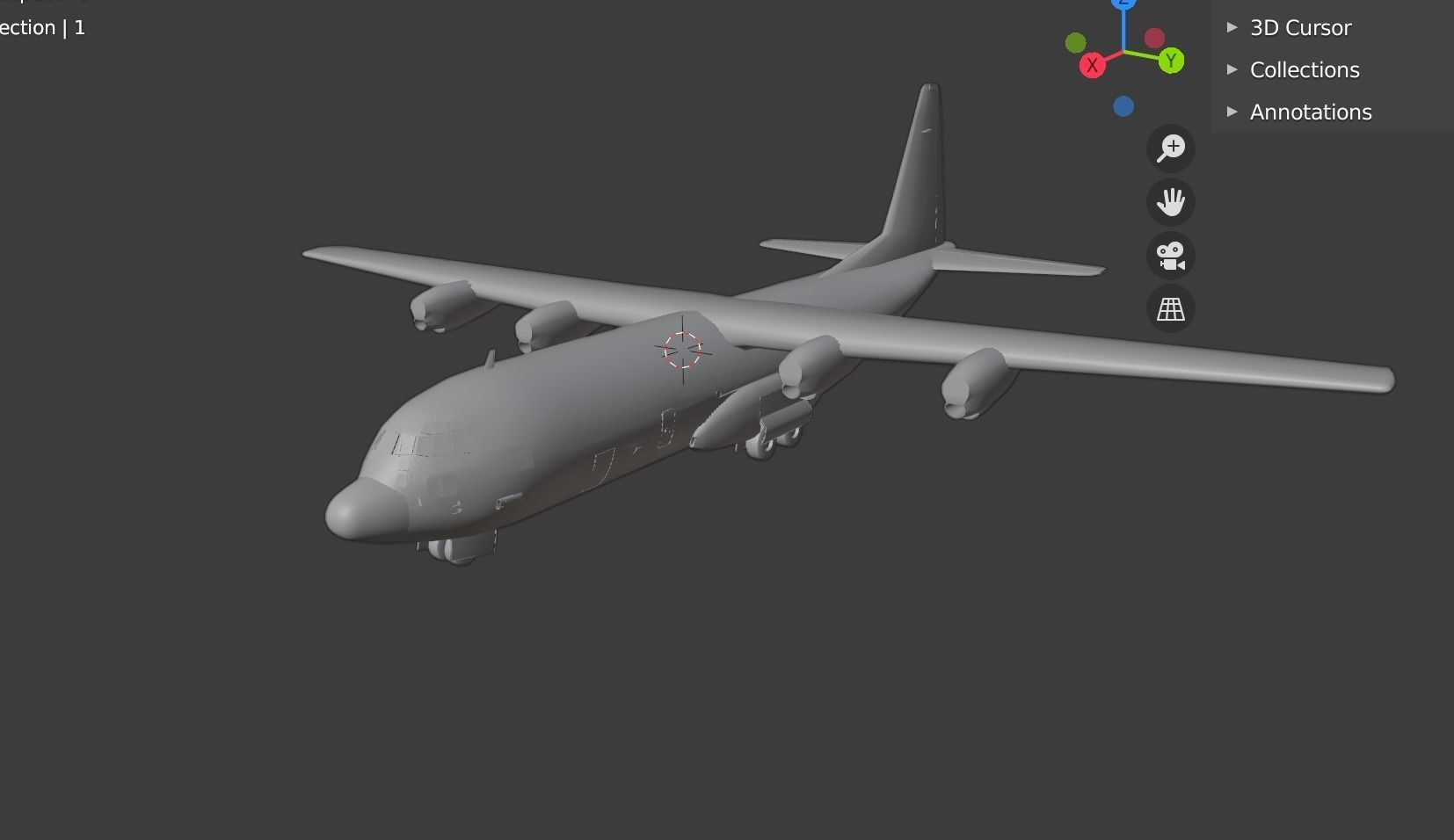 air c130 Low-poly 3D model_7