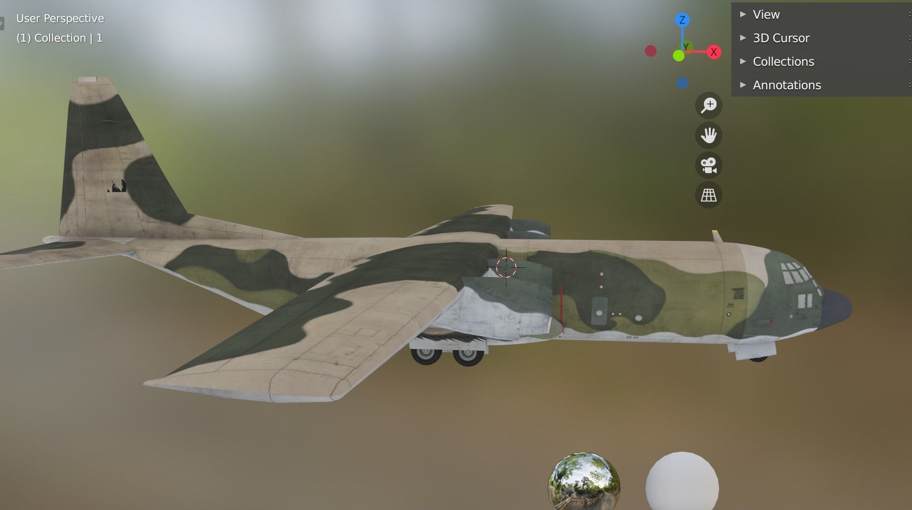 air c130 Low-poly 3D model_1