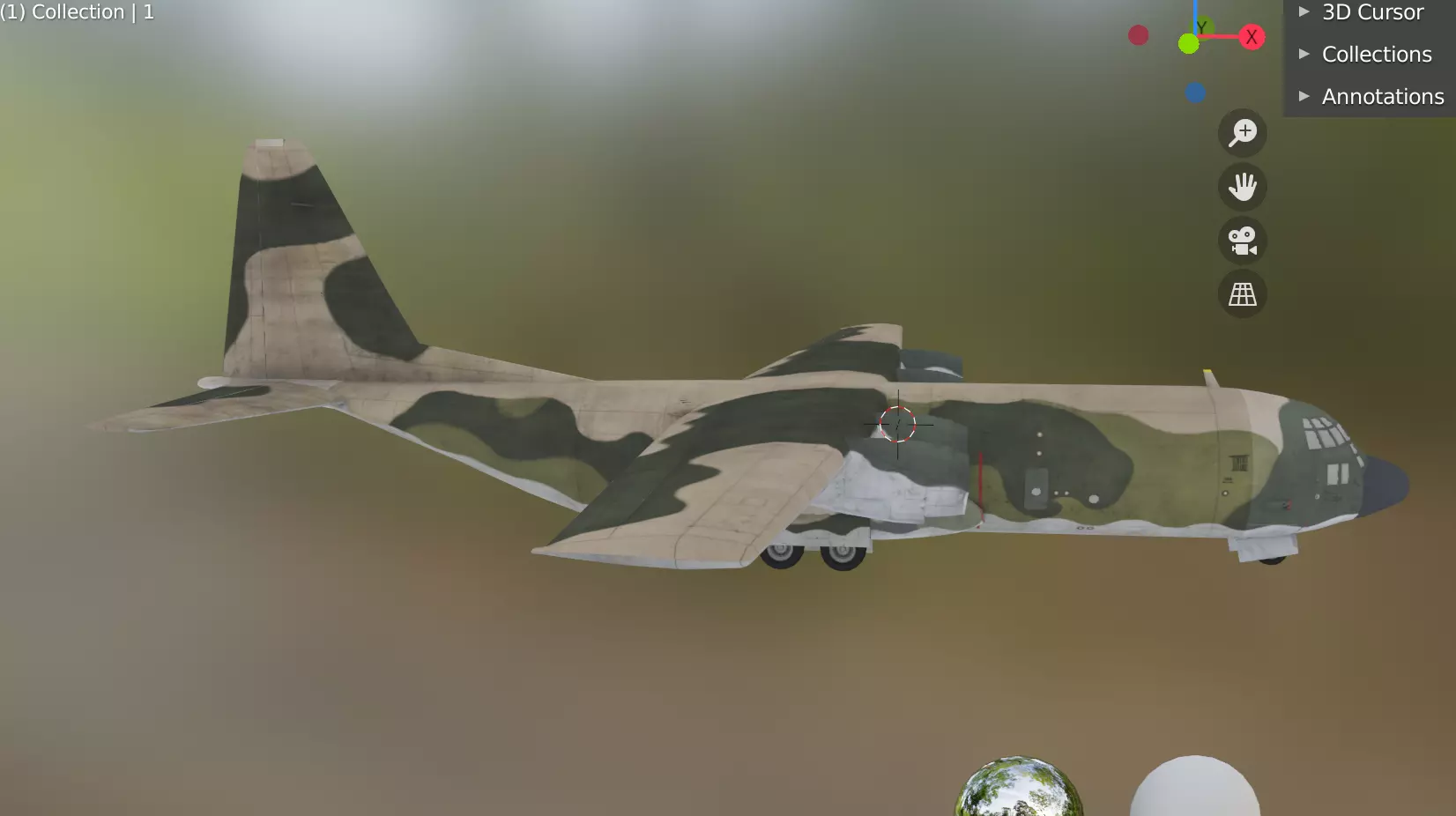 air c130 Low-poly 3D model_0