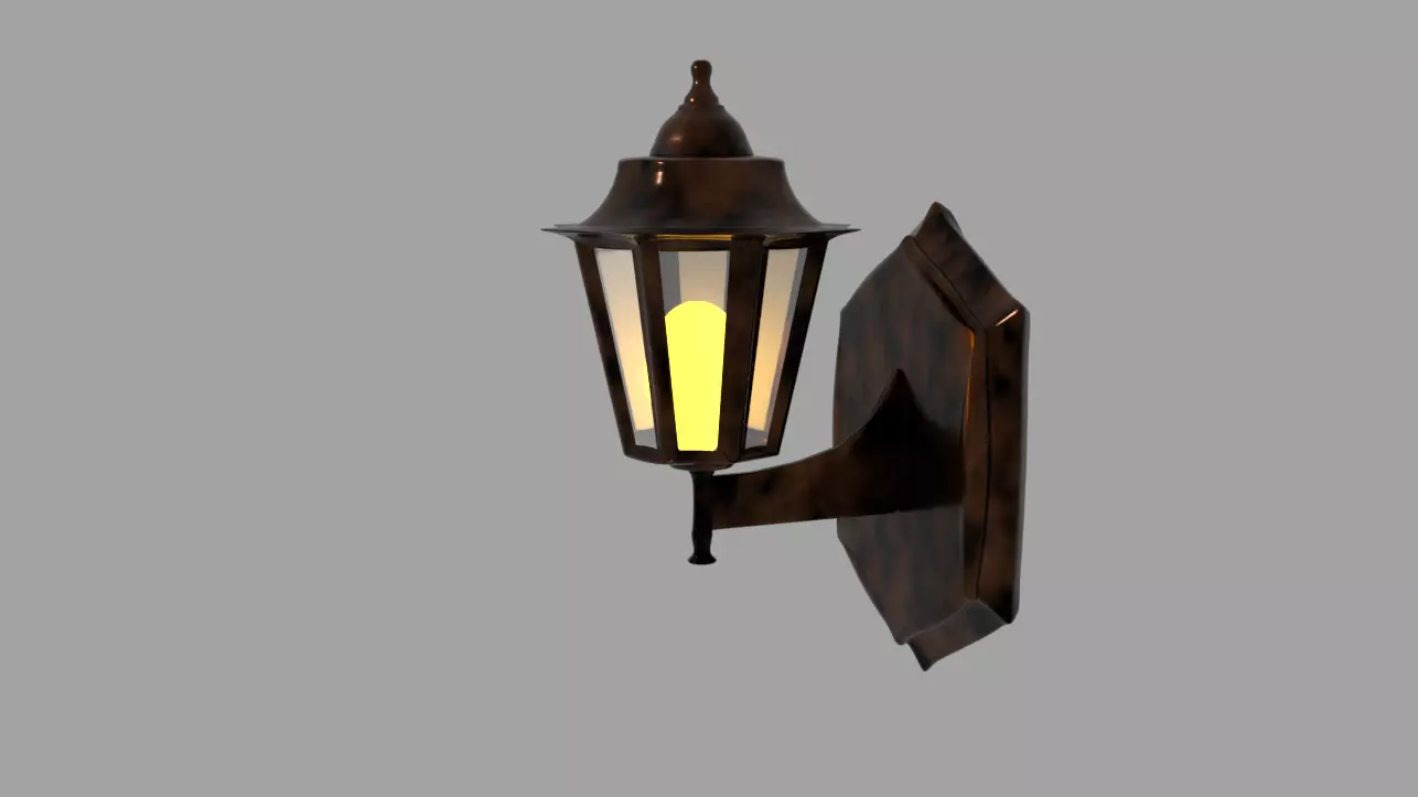 old street lamp 3D model_0