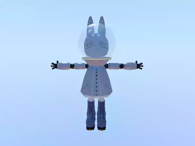robot rabbit Low-poly 3D model