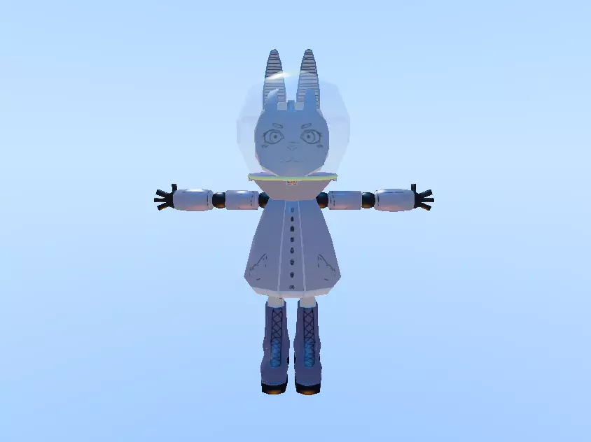 robot rabbit Low-poly 3D model_0