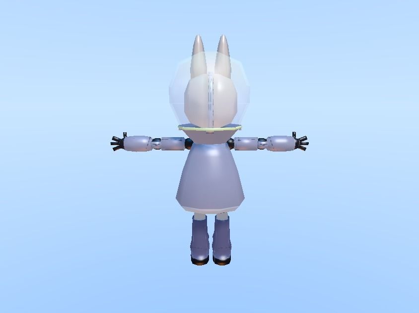 robot rabbit Low-poly 3D model_2
