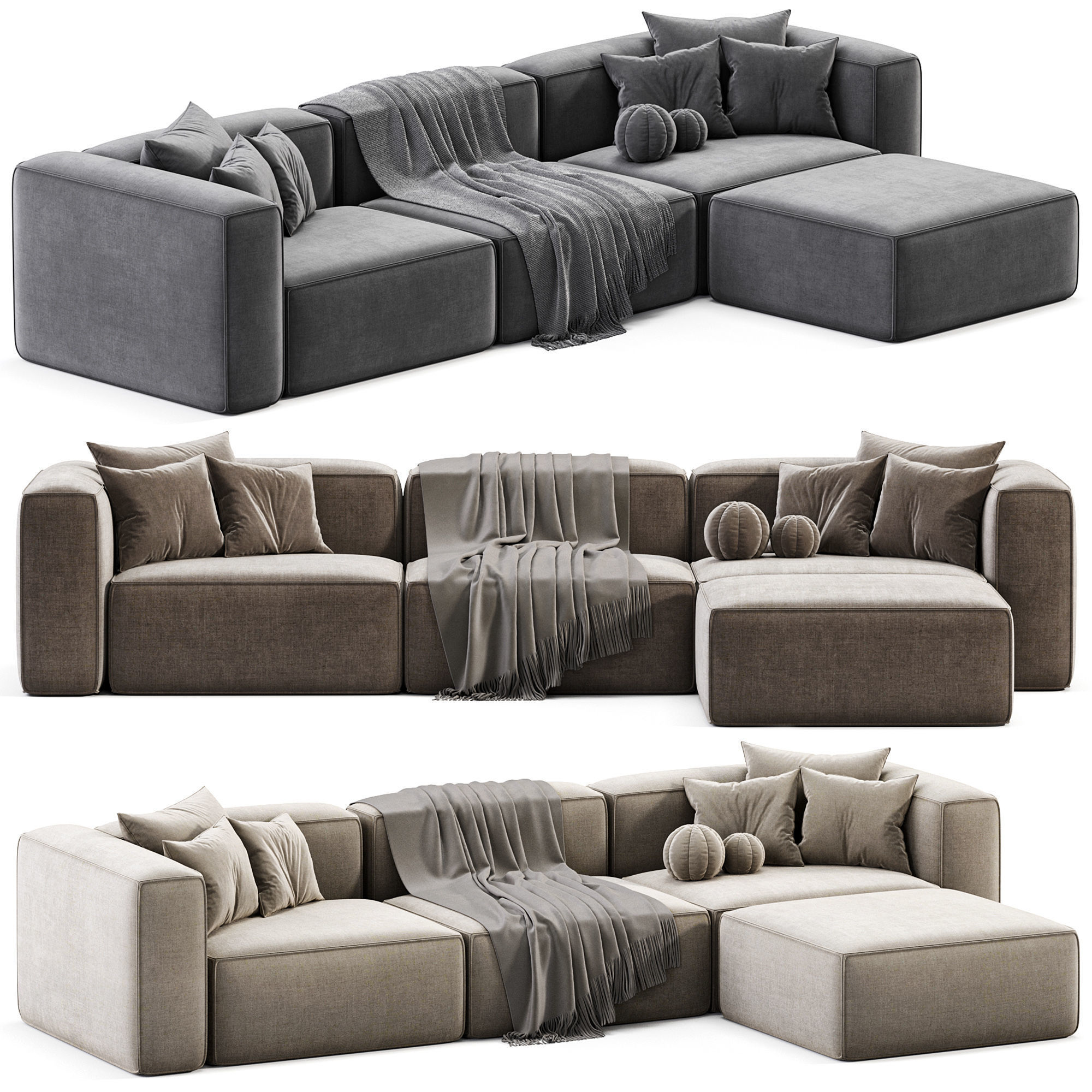 Sofa Modulowa By Westwing 3D model_1