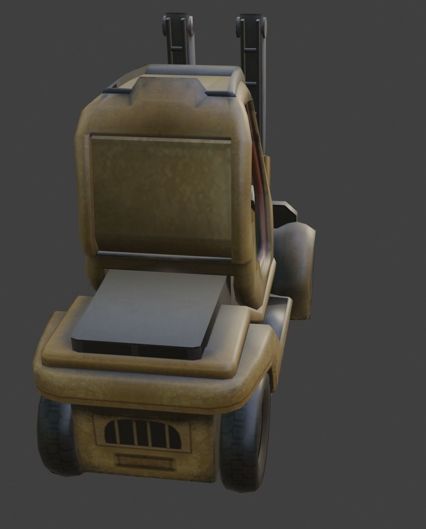 forklift  Low-poly 3D model_1