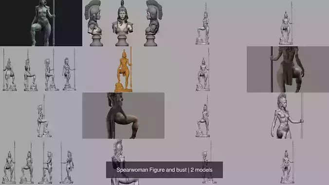 Spearwoman Figure and bust