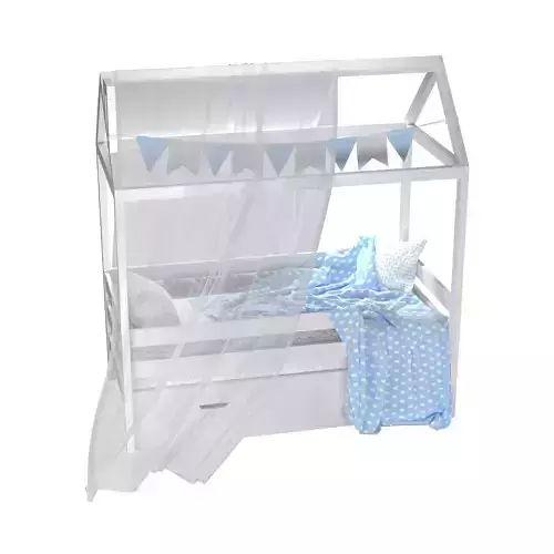 Childrens bedhouse Brunet - solid beech 3D model