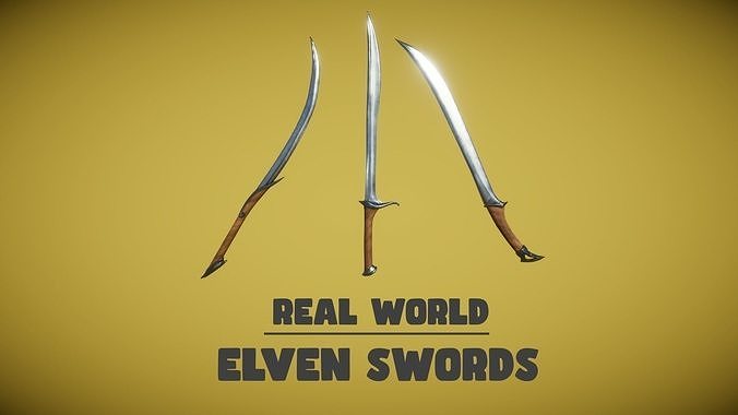 Real World - Elven Swords Low-poly 3D model