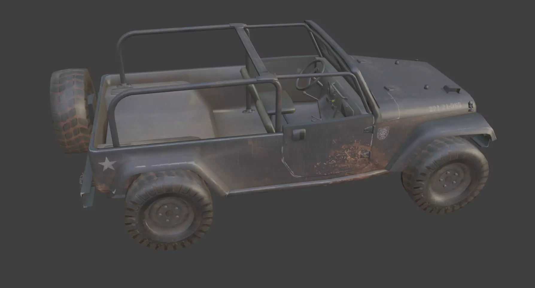 jeep car Low-poly 3D model