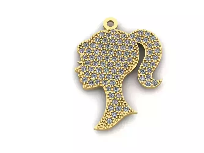 doll pendant Barbie-dije muneca 3D print model