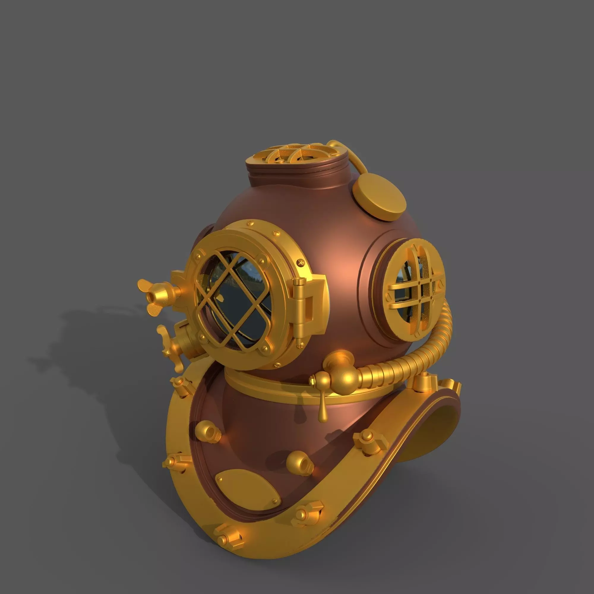 Decorative Submarine Helmet 3D model_0
